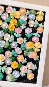 10pcs manik clay bunga besar daun cantik tanpa lubang