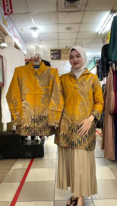 Baju Batik Tunik Couple | Batik Tunik Modern | Batik Tunik Sarimbit | Batik Tunik Katun Solo Full Lapisan Furing Trikot