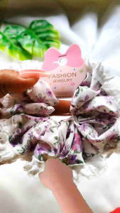 🌸ยางรัดผมโดนัทรัดผม ระบายลายดอกสวยๆ🌸