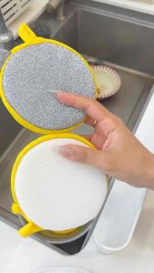 双面去污海绵擦 (1套12片) Double-sided cleaning sponge刷锅洗碗很轻松‼️一面海绵刷碗刷盘,一面尼龙材质刷锅刷灶台#双面海棉擦 #洗碗刷盘子#洗碗海绵 #厨房好物✨