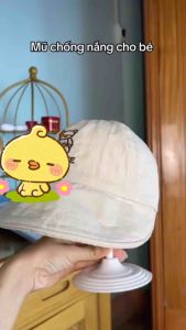 Nón Mũ Cotton Hình Gấu Vành Lớn Che Nắng Có Thể Điều Chỉnh Cho Bé Trai Bé Gái