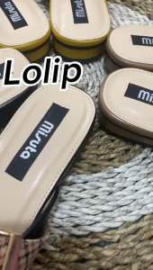misuta slip on  Kode Lolip  flat  2 cm paduan warna kombinasi elengat