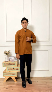 Baju Koko Haibah Lengan Panjang Terbaru 2025 Saku 3 M L Xl Xxl