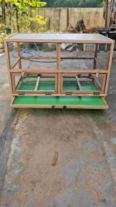 กรงสัตว์เลี้ยง แบบแบ่ง 2 ห้อง 2 ประตู มีถาดรอง ขนาด70×60×100ซม.