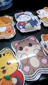 Phong bao lì xì Chibi Mèo Thần Tài siêu xinh cán bóng lấp lánh