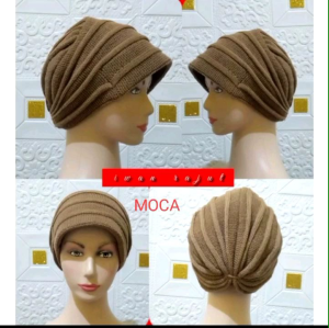Turban Rajut Nenek & Aksesoris Kepala Rajut Ibu