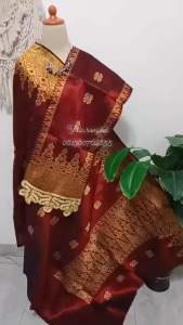 Songket Silukang Full Kristal Premium Maroon Gold