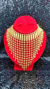 kalung rajut gold / rajut india / rajut dubai / kalung pengantin adat / kalung mashura / bollywood / kalung murah / akseseoris murah