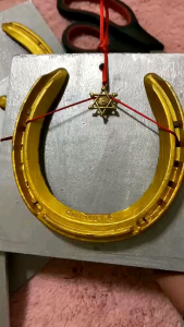 Golden Horse Shoe Charn and Protection  Decor Ornaments
