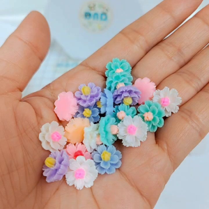 10pcs 马卡龙小雏菊花朵 树脂配件 奶油胶手工diy手机壳饰品材料 Resin Flower Floral Cream Glue Diy Accessories Handmade Handcraft Jewelry Material Art Craft Decoration Guka Earrings Phone Case Casing Hairclip DC863 DND