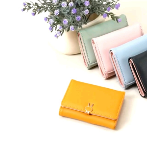 Dompet Lipat Mini Wanita Hiasan Kelinci Imut Kekinian