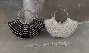 Túi Đá Quạt Xòe BlingBling Tiểu Thư Quý Phái Sang Trọng Quý Cô