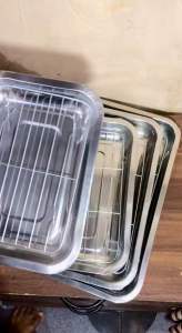 Cooling rack peniris minyak peniris gorengan dan nampan stainless