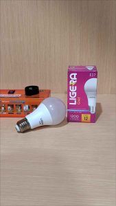 Paket 5 PC Lampu LED LIGERA Gold 12W Cahaya Putih 6500K E27