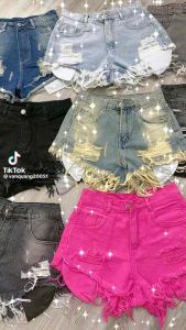 QUẦN SHORT JEANS ĐÙI TÚI LỒI THÒNG RÁCH TUA RUA NHIỀU MÀU