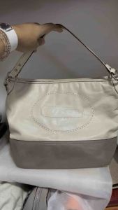 used/preloved authentic hampton weekend perforated leather shoulder bag