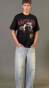 Hakii เสื้อยืด คอกลม สีดำ Heavy Cotton 100% Oversized Black T-Shirt