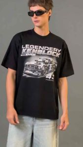 Hakii เสื้อยืด คอกลม สีดำ Heavy Cotton 100% Oversized Black T-Shirt