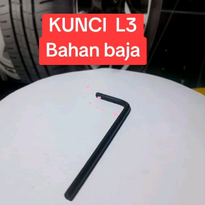 KUNCI  L 3 /NO 3 3MM  BAJA HITAM UNTUK BAUT L DIAMETER  4MM KUNCI