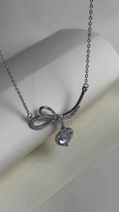 คอหัวใจสีฟ้า 92.5% Silver ไม่ลอกไม่ดำ สร้อยคอเงินแท้