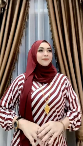 Gamis wanita katun Rayon silang salur terbaru bestseller