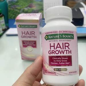 [Made in USA] Natures Bounty Optimal Solutions Hair Growth giúp hỗ trợ mọc tóc. 30 viên