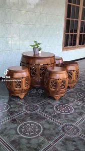 SET KURSI TERAS GENDANG / KENDANG JATI