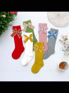 Baby And Kids 6-24 Months Old Girl Fashion Cute Bow Knee High Socks Cotton Socks Quality AS-530