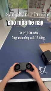 Quạt tích điện kiêm Sạc dự phòng 10.000 mAh và 20.000 mAh đeo cổ cầm tay đeo thắt lưng - Bảo hành 12 tháng