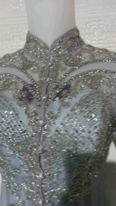 set kebaya akad nikah kebaya tunik silver