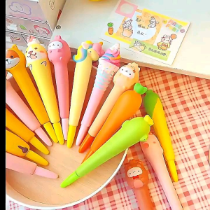 Soft Gel cartoon design Pen Kawaii Stationery Office School Supply Decompression Creative Sweet Pretty Lovely Cartoon Pen