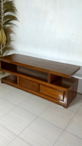 Meja TV S Minimalis Jati Terlaris Rak TV Kayu Jati Jepara