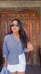 KEMEJA JUMBO WANITA GARIS