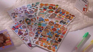 Sticker Style Hàn Có Ánh Nhũ Hình Hình Dán Gấu - Thỏ - Mèo Dễ Thương Dùng Để Trang Trí Sổ - Toploader