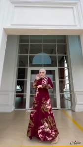 GAMIS RAYON CANDI MEKAR ZAMRUD DRESS SHALDA BATIK