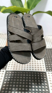 dép quai ngang da sáp nam thời trang kiểu dáng trẻ trυng đế đúc liền khâu chỉ toàn bộ chắc chắn W8