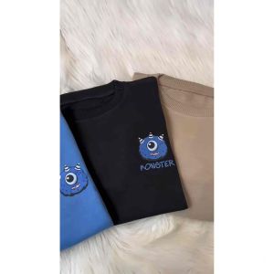 PARIROO SWEATER CROP DISNEY MONSTER CUTE / SWEATER CROP KOREAN STYLE WANITA TERBARU 2023 / SWEATER CROP KOREA AESTHETIC / SWEATER CROP CEWEK OOTD KEKINIAN