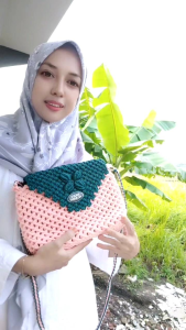 Tas Rajut Tali Kur Motif Tikar Tutup Terbaru Tas Rajutan wanita terbaru 2022 kekinian Tas Macrame Selempang besar Motif Catur Tas Handmade Mewah Anyaman tali kur Wanita