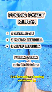 PAKET 3 PCS BAJU TIDUR ANAK UMUR 10 - 12 TAHUN SETELAN LENGAN PENDEK CELANA PENDEK / BABYDOLL PIYAMA ANAK TANGGUNG MOTIF LUCU / FASHION ANAK