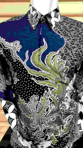 Kemeja Batik Couple Ayah & Anak Katun Lapis Furing Warna Navy Hijau