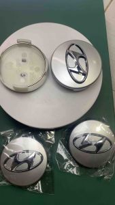 4 chiếc Logo lazang bánh xe Hyundai I10 Elantra Santafe I20 I30 Sonata Avante Accent - Đường kính: 60mm