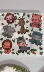 Festive Animal-Themed Disposable Party Supplies Set - Eco-Friendly Melamine Plate & Paper Cup Combo