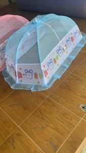 มุ้งครอบเด็ก มี 4สี สีเขียวสีชมพูสีฟ้าสีส้ม ไซส์ L ผ้าหนากันยุ่ง