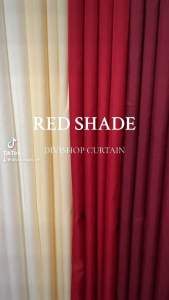 onhand Plain Curtain Red Shade / White /Cream 5-10ft sold per piece (8 holes/rings)
