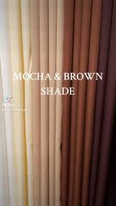 Onhand Plain Curtain Mocha and Brown Shade 5-10ft (8 Holes/Rings)