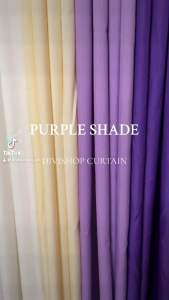 onhand Plain Curtain Purple/ Violet Shade / White /Cream 5-10ft sold per piece (8 holes/rings)