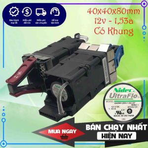 Quạt tản nhiệt NXA-FAN-35CFM-B Nidec 12v 153a 4cm (40x40x80mm) có khung chính hãng mới