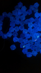 6pcs manik luxury hexagon besar gid glow in the dark