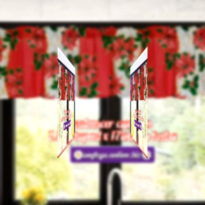 glamour christmas curtain valance/ kurtina pangchristmas 1.5m lapadx 17inches haba/ window curtain christmas design