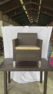 Jolly High Quality Plastic Rattan Vintage One Seater Chair With Foam And Arm Rest